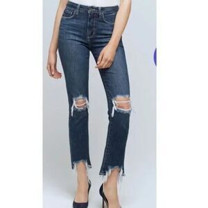 L'AGENCE High Line Long High Rise Straight in Classic Vintage Destruct - 27